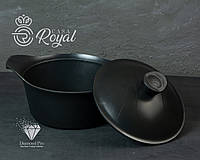 Кастрюля 24 cm Gusto от CASA ROYAL с антипригарным покрытием "Greblon Diamond Pro". Цвет- Черный