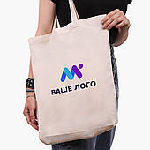 Еко сумка Ваше Лого (Your logo) бежева з широким дном канвас