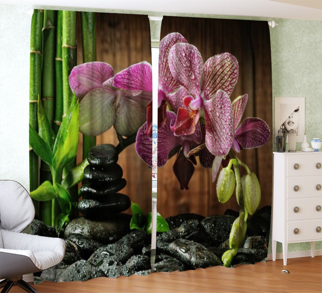 Фотошторы орхидея в гальке - фото 1 - id-p498746989