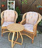 2 крісла "Обічні" з бежевими подушками + столик із вигнутими ніжками, фото 2