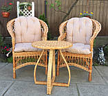 2 крісла "Обічні" з бежевими подушками + столик із вигнутими ніжками, фото 4