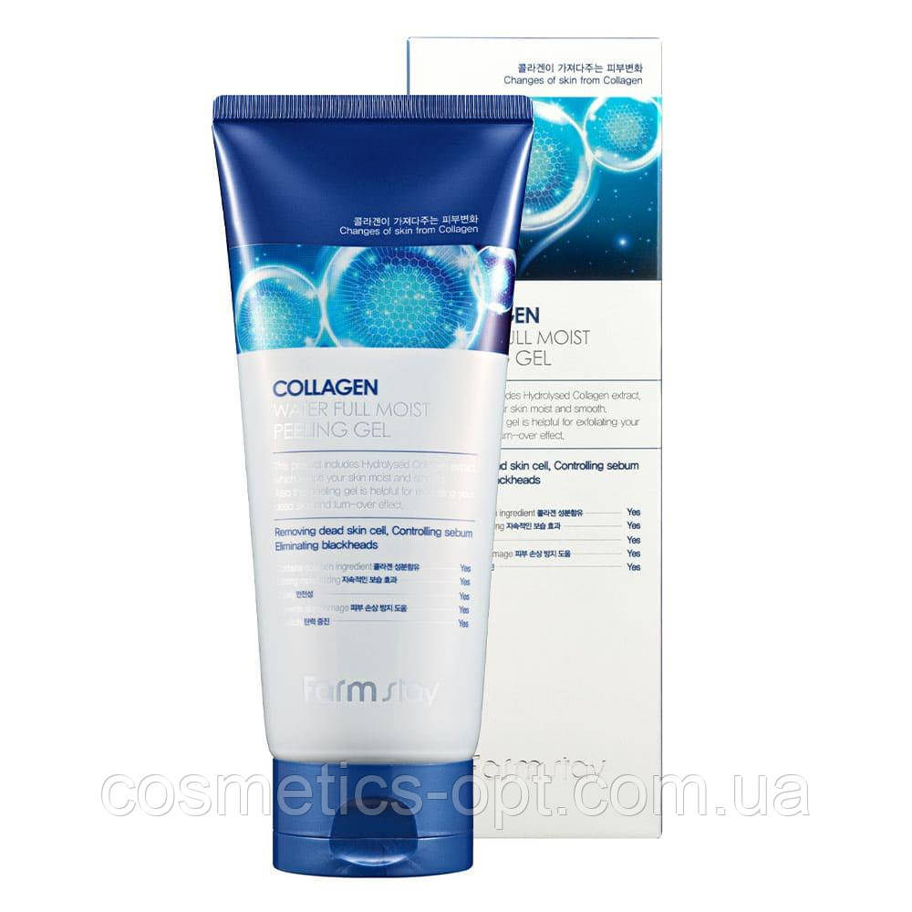 Колагенова пілінг-скатка FARMSTAY Collagen Water Full Moist Peeling Gel, 180 ml