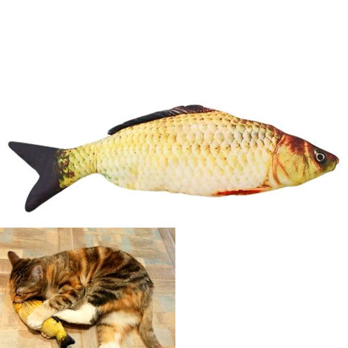 Мягкая игрушка рыба Карась 19см для кошек кота с кошачьей мятой - фото 1 - id-p1044866247