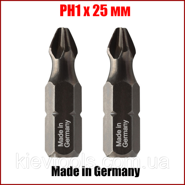 Біти PH1 1/4" 25 мм набір 2 шт USH U0012341/2
