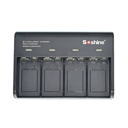 Універсальний зарядний пристрій Soshine V4, Li-Ion/LiFePO4/NiMH Крона, LED, 220V, 4 канали, 8.4-10.8 V/200mA, фото 3