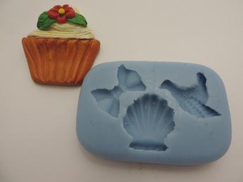 Молд кондитерський силіконовий CHI Ракушка, бантик, голуб (200749)