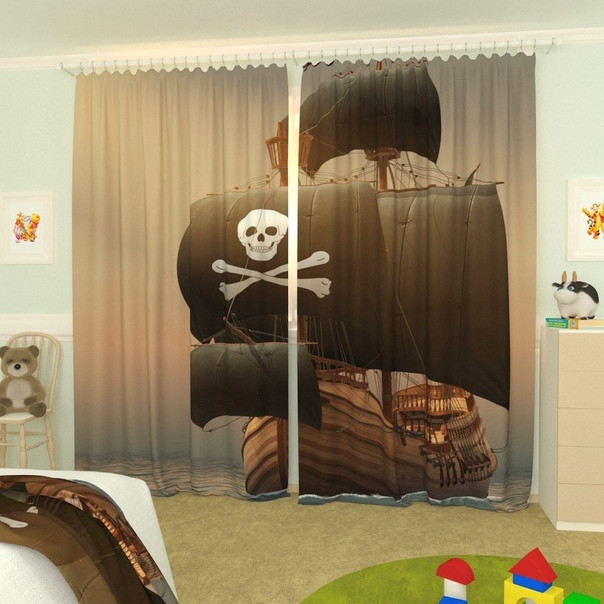 Фотошторы для детской пиратский корабль - фото 1 - id-p505709641