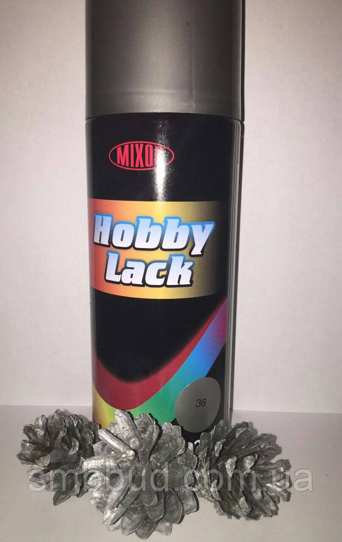Аерозольна фарба Hobby Lack сріблястий 36, фото 1