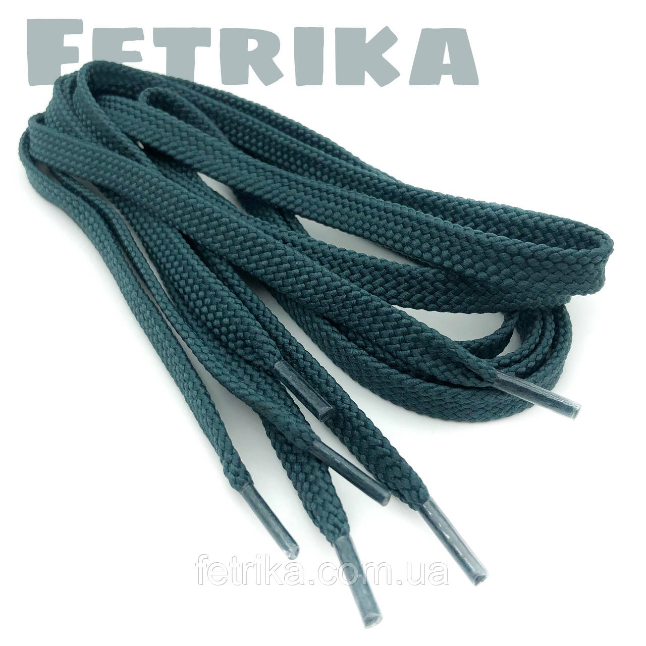 Шнурки плоские 10 мм Kiwi темно-зеленые 100 см - фото 1 - id-p1406445334