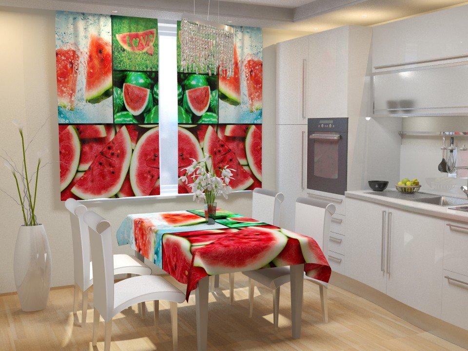Фотоштори для кухні 3д кавун, фото 1