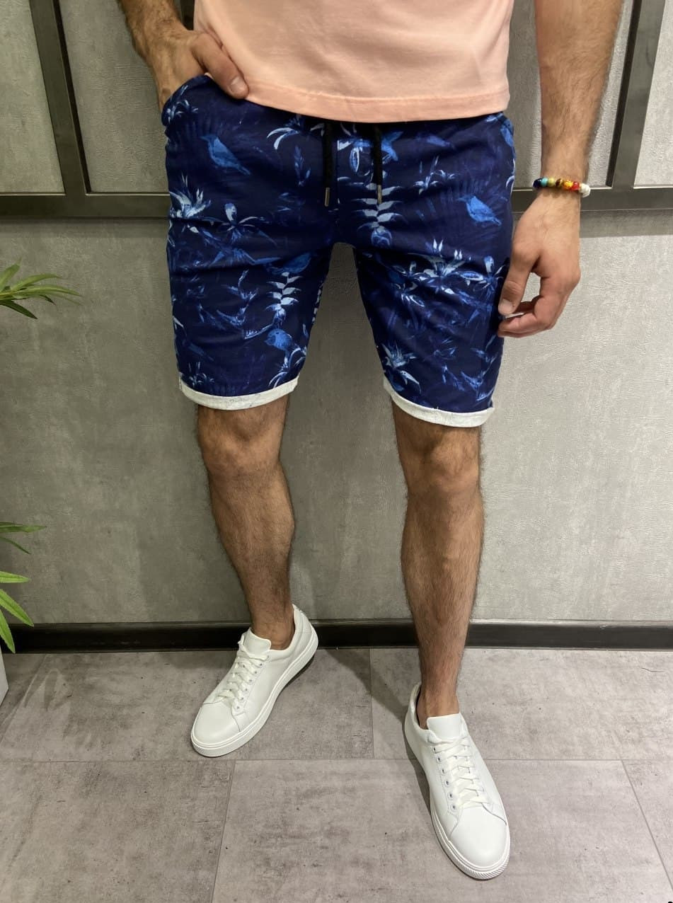 Купить Мужские короткие шорты синего цвета (синие) с принтом Турция ...