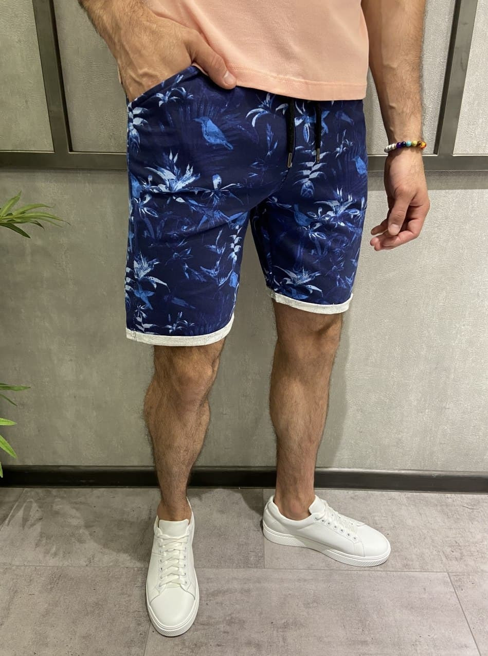 Купить Мужские короткие шорты синего цвета (синие) с принтом Турция ...