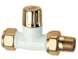 Запірний вентиль LadyFar 1/2", прямий,золото/біла емаль