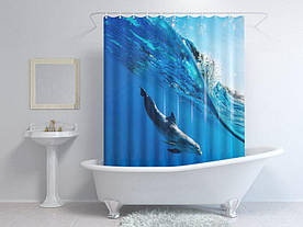 Штори для ванної дельфін під водою 140 х 200 см