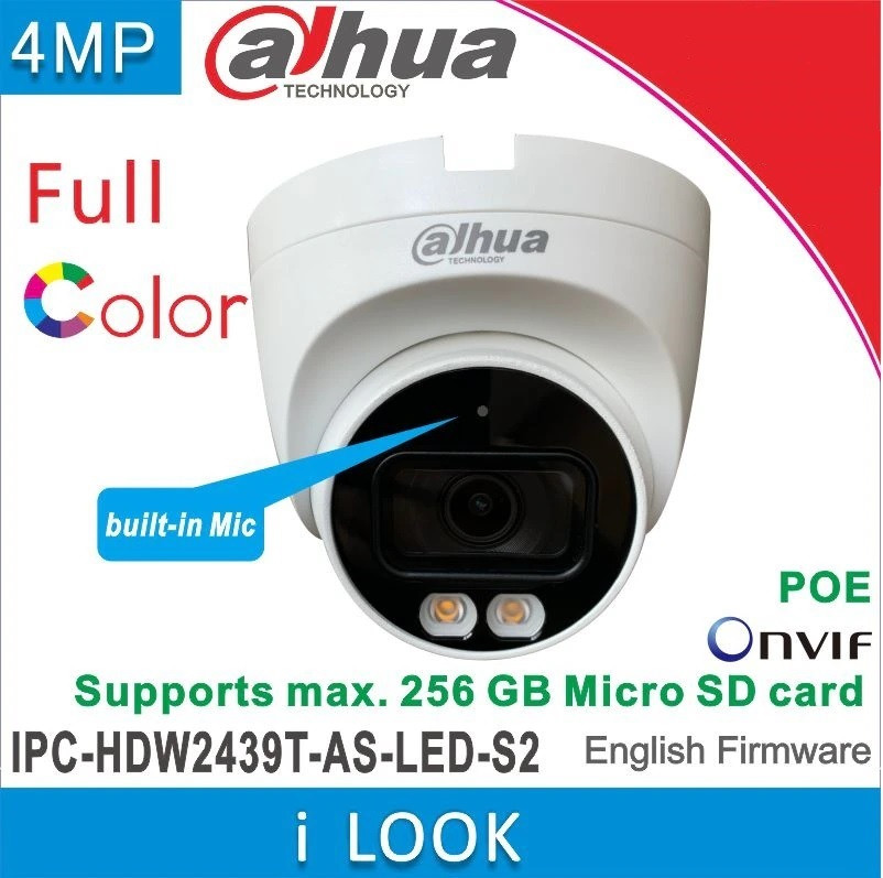 IP- камера Dahua IPC-HDW2439TP-ASLED-S2 - Full Color з мікрофоном