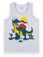 Майка дитяча для хлопчика GABBI МК-21-6 Супер Кул Сірий меланж на зріст 110 (12639)