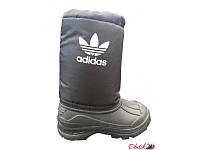 Чоботи дутики підліткові-дитячі зимові Adidas на хутрі чорні 30 і 31 розміри AD0024