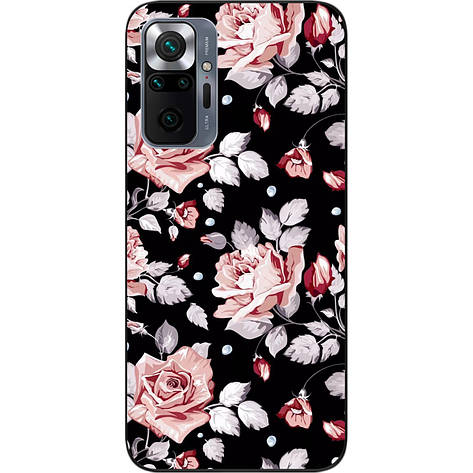 Силіконовий бампер для Xiaomi Redmi Note 10 Pro з зображенням Квіти, фото 1