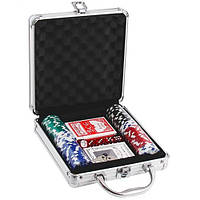 Набір для покеру у валізі: карти, 100 фішок, кубики, покерний