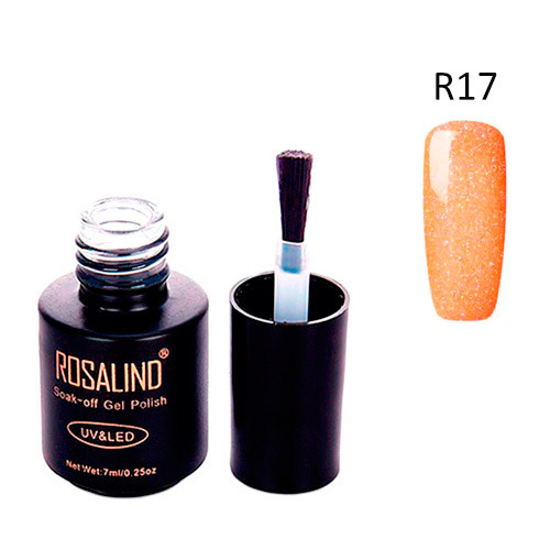 Гель-лак для нігтів манікюру 7мл Rosalind, шиммер, R17 абрикосовий
