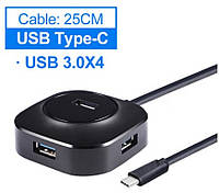 USB type-C hub концентратор 4 порта USB 3.0 высокоскоростной micro USB для внешнего питания