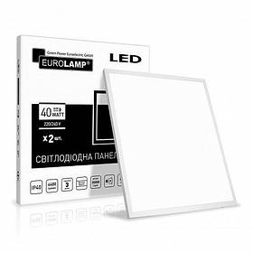 LED панель EUROLAMP 60 * 60 40W 4000K 4400Lm 2шт біла рамка LED-Panel-40 (світлодіодний світильник, промо-набір)