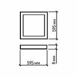 LED панель EUROLAMP 60*60 36W 4000K 3960Lm 2шт біла рамка LED-Panel-36/40(110)(2) (світлодіодний світильник), фото 3
