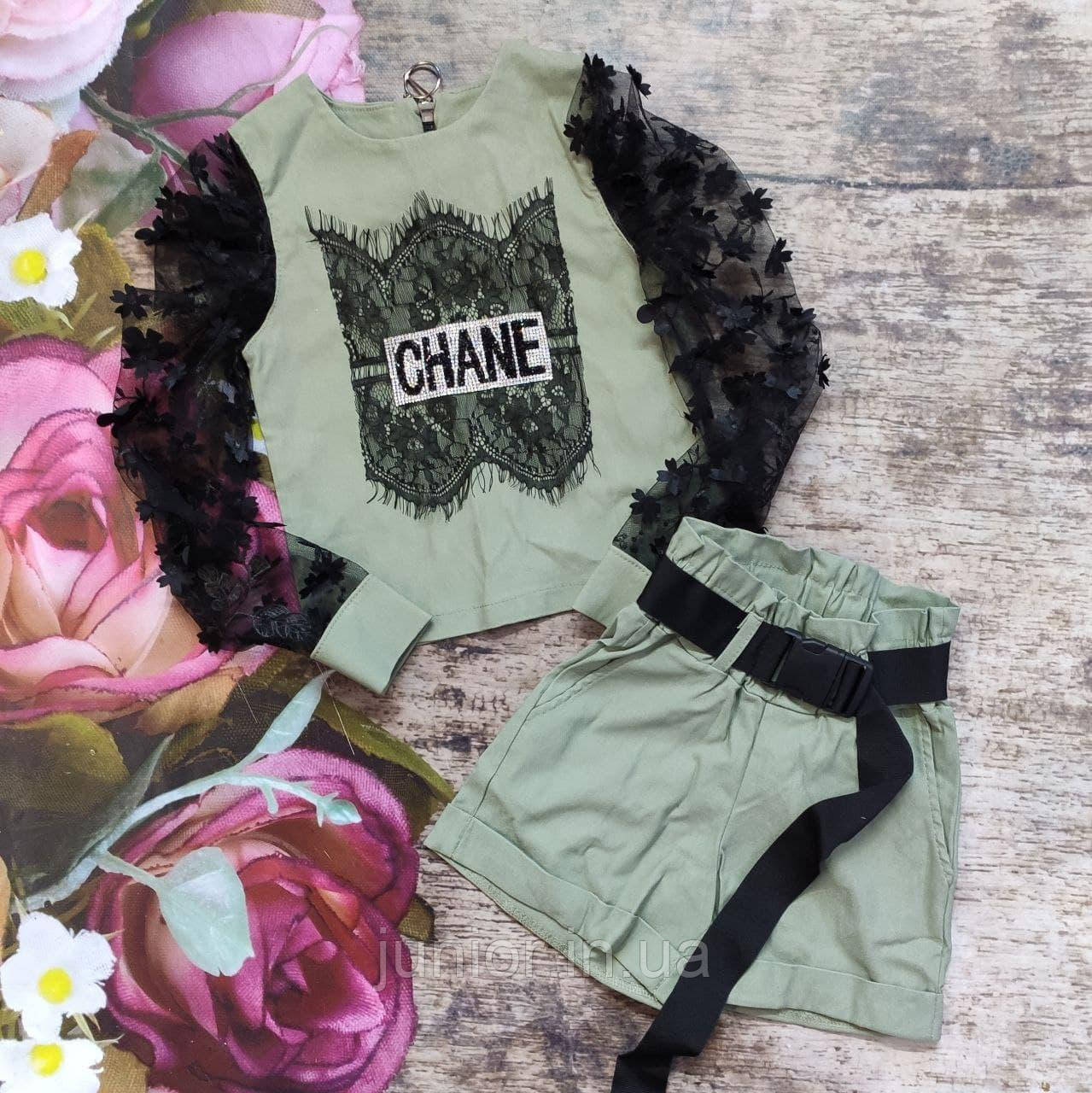 Стильний костюм із шортами для дівчинки "LV", фото 1