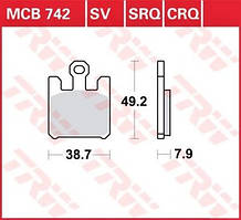 Тормозные колодки мото TRW-LUCAS передние MCB742SV для мотоцикла KAWASAKI Ninja ZX-6R ZX-10R ZX-12R