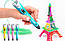 3D-ручка для дітей з LCD-дисплеєм 3D Pen 3 GEN з Еко Пластиком PLA і Трафаретами, фото 2