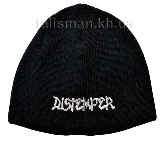 В'язана Шапка зимова з вишивкою DISTEMPER, фото 1