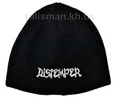 В'язана Шапка зимова з вишивкою DISTEMPER