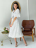 Женское платье белое в горошек Женские платья Одежда Женская одежда Летнее платье Весеннее платье