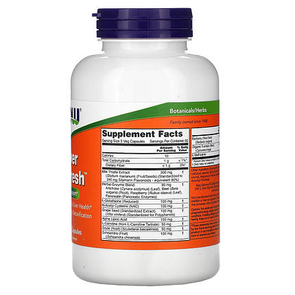 Харчова добавка для здоров'я печінки NOW Foods Liver Refresh 180 Caps, фото 3