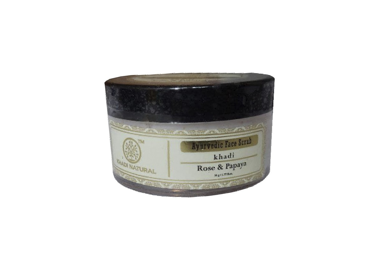 СКРАБ ROSE PAPPYA FACE SCRUB 50GM. KHADI NATURAL РОЗА І ПАПАЯ ВІД КХАДІ