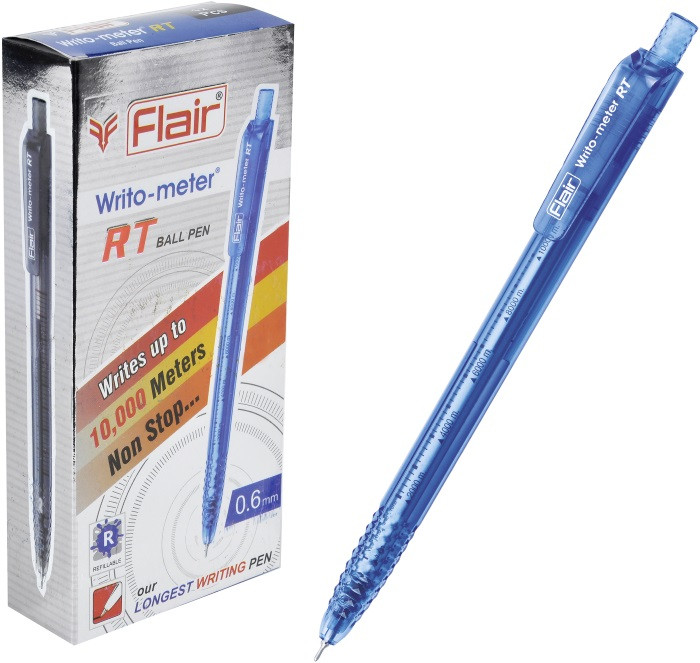 Купить Ручка шариковая Flair Writometer RT ball 10 км. синяя 1311, цена ...