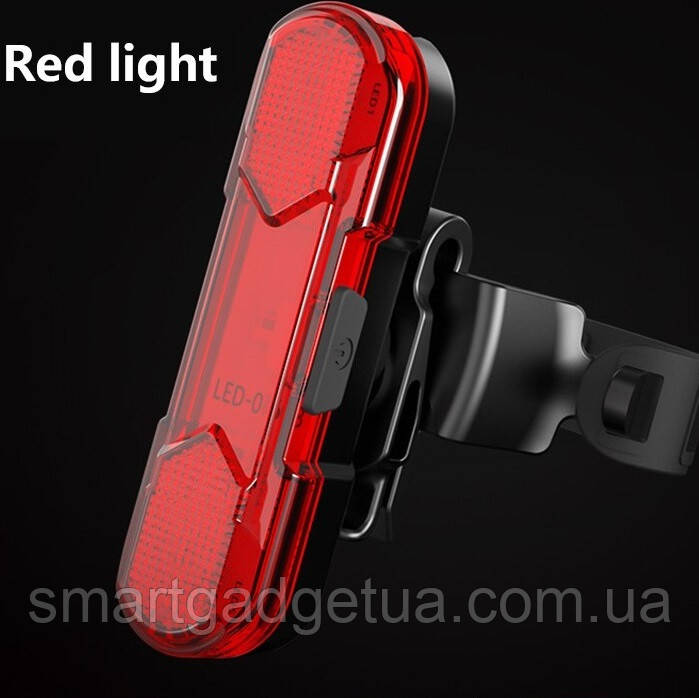 Вело задня фара, usb перезаряджається AS1010 Червона з поворотом на 360°. Мигалка з акумулятором