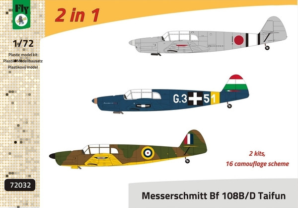 Пластикова модель 1/72 FLY 72032 німецький літак звязку Messerschmitt Bf 108B/D Taifun 2 in 1