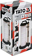 Насос для відсмоктування оливи для вантажної і с/г автотехніки YATO : 9 л, 3 зонди, з поліпропілену YT-07087