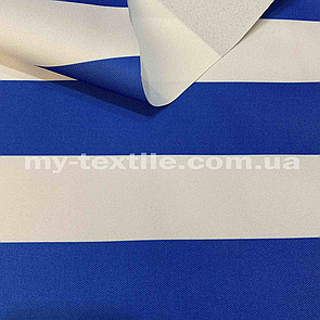 Тентова тканина смужка синій з білим 5,5 см