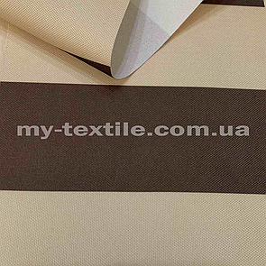 Тентова тканина смужка коричневий з білим 6,5 см