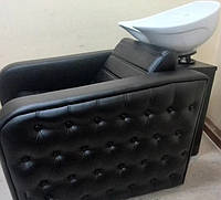 Мойка парикмахерская широкие подлокотники удобное кресло-мойка для парикмахеров Milano Италия Космо (Белая/Черный)
