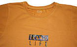 Гірчична футболка для хлопчика Travel Life, ріст 134 см, 140 см, Фламінго, фото 3