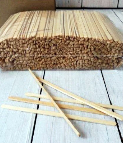 Мішалка дерев'яна для кави та чаю, широка (800 шт./уп.), фото 1