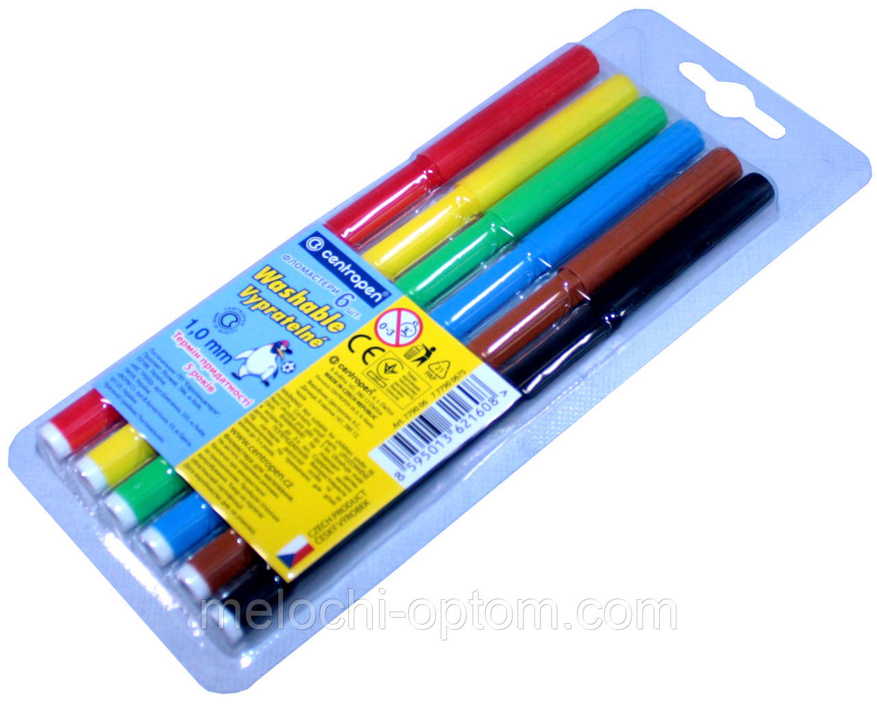 Набір фломастерів Centropen 6 кольорів ПІНГВІН