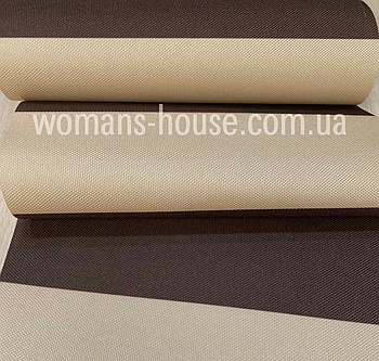 Тентова тканина Смужка коричневий з білим 6,5 см
