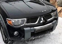 Хром накладки на фари Mitsubishi L-200 2006-2014 (EGR)