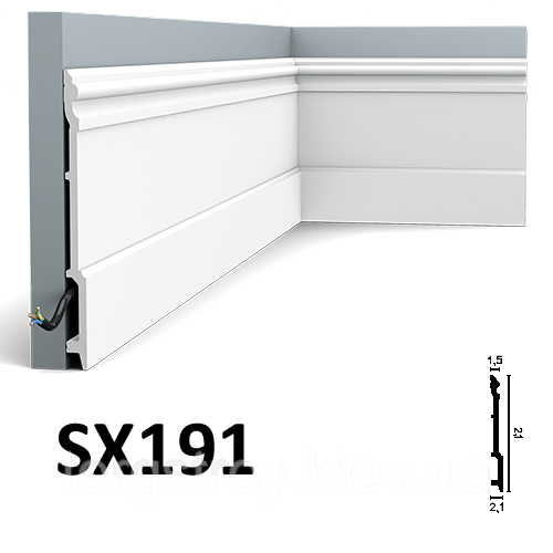 Підлоговий плінтус SX191 - High Line, modern, 2м