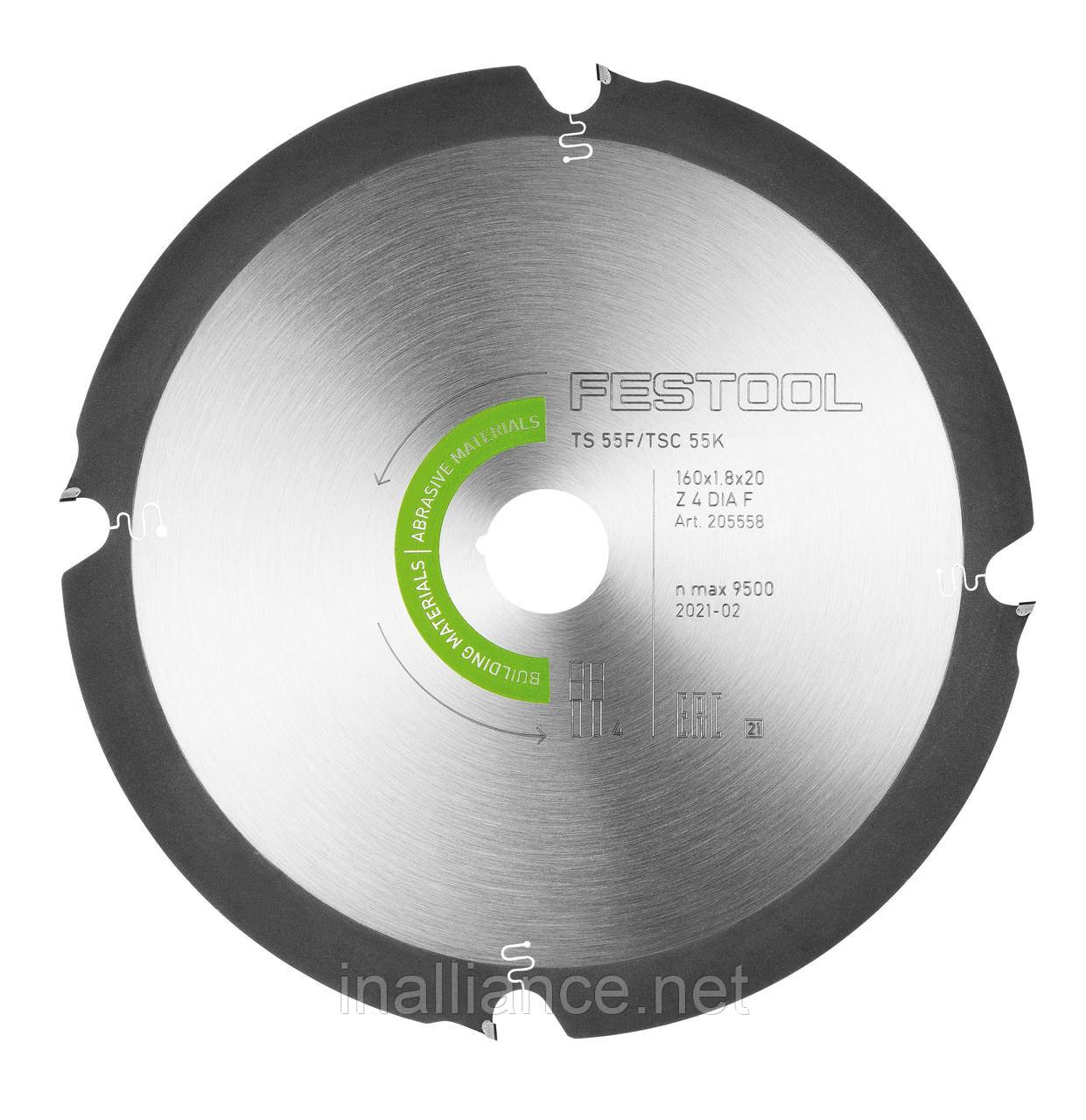 Диск пиляльний діамантовий ABRASIVE MATERIALS DIA 160x1.8x20 F4 Festool 205558