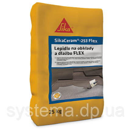 SikaCeram 253 Flex C2TES1, Супереластичний клей для керамічної плитки на основі цементу, 25 кг, фото 1